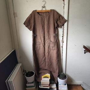 Vintage Linen Pocketed Dress
